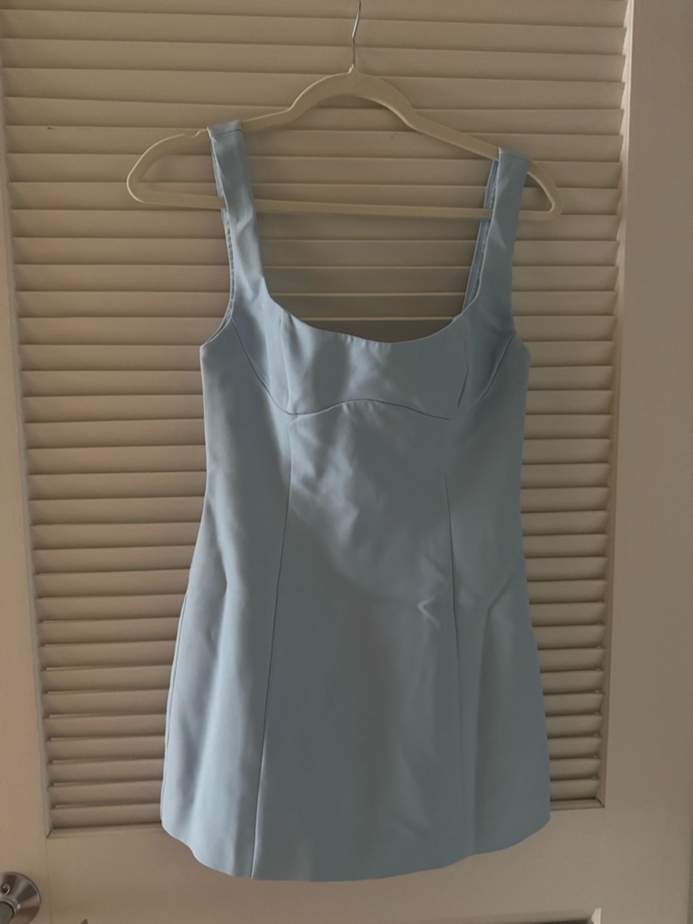 Showpo Light Blue Square-Neck Bodycon Mini Dress - Picture 3 of 4